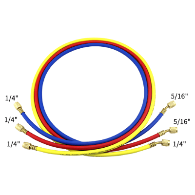 Комплект шлангов заправочных CT-372-RYB-H (410а) (1.8м, 1/4-5/16" комплект 3шт) DSZH